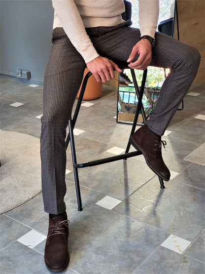 Clemson Camel Slim Fit Plaid Pants: The Perfect Blend of Comfort and Style