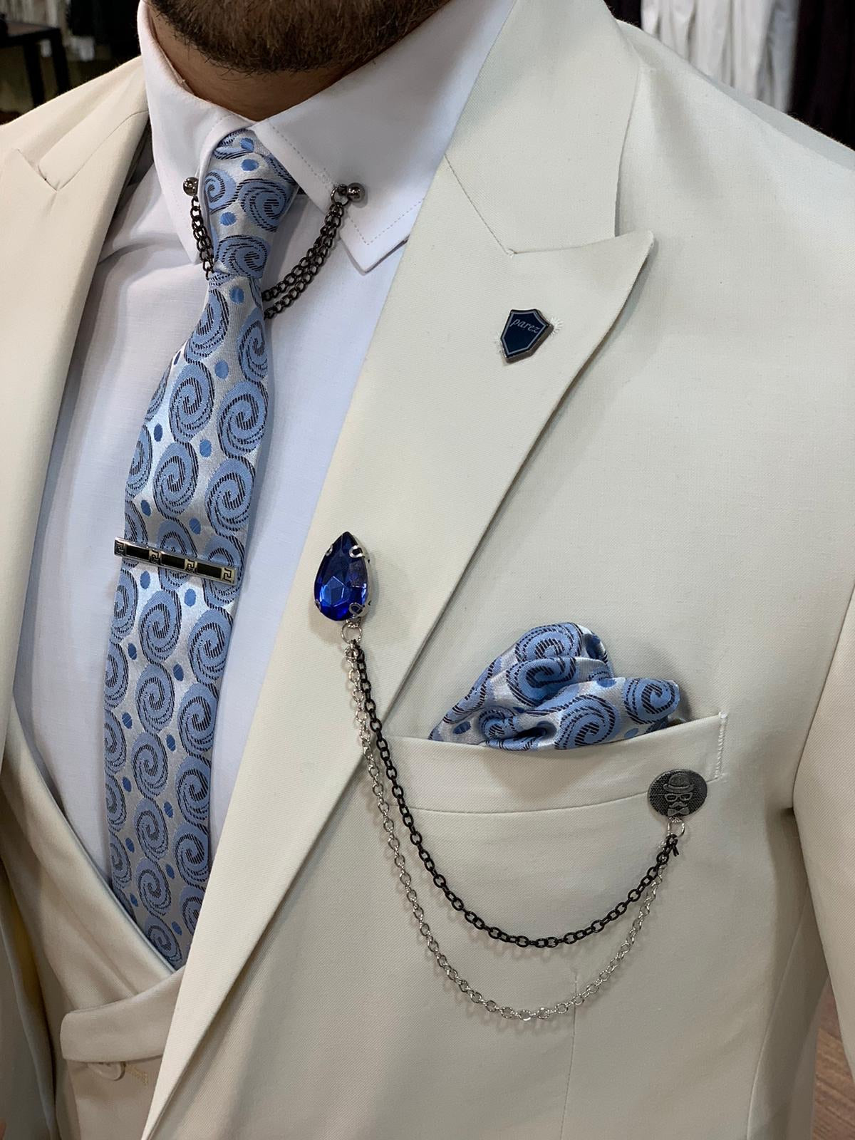 Eros Cream Slim Fit Wool Suit - A Timeless Classic BOJONI