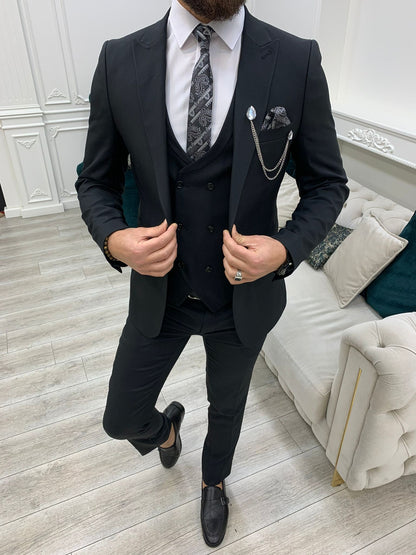 Stefano Black Slim Fit Suit brabion
