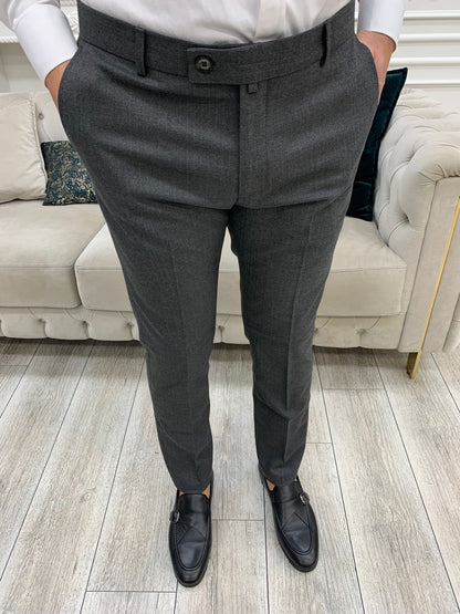 Anthracite Italian Style Slim Fit Trousers for Men