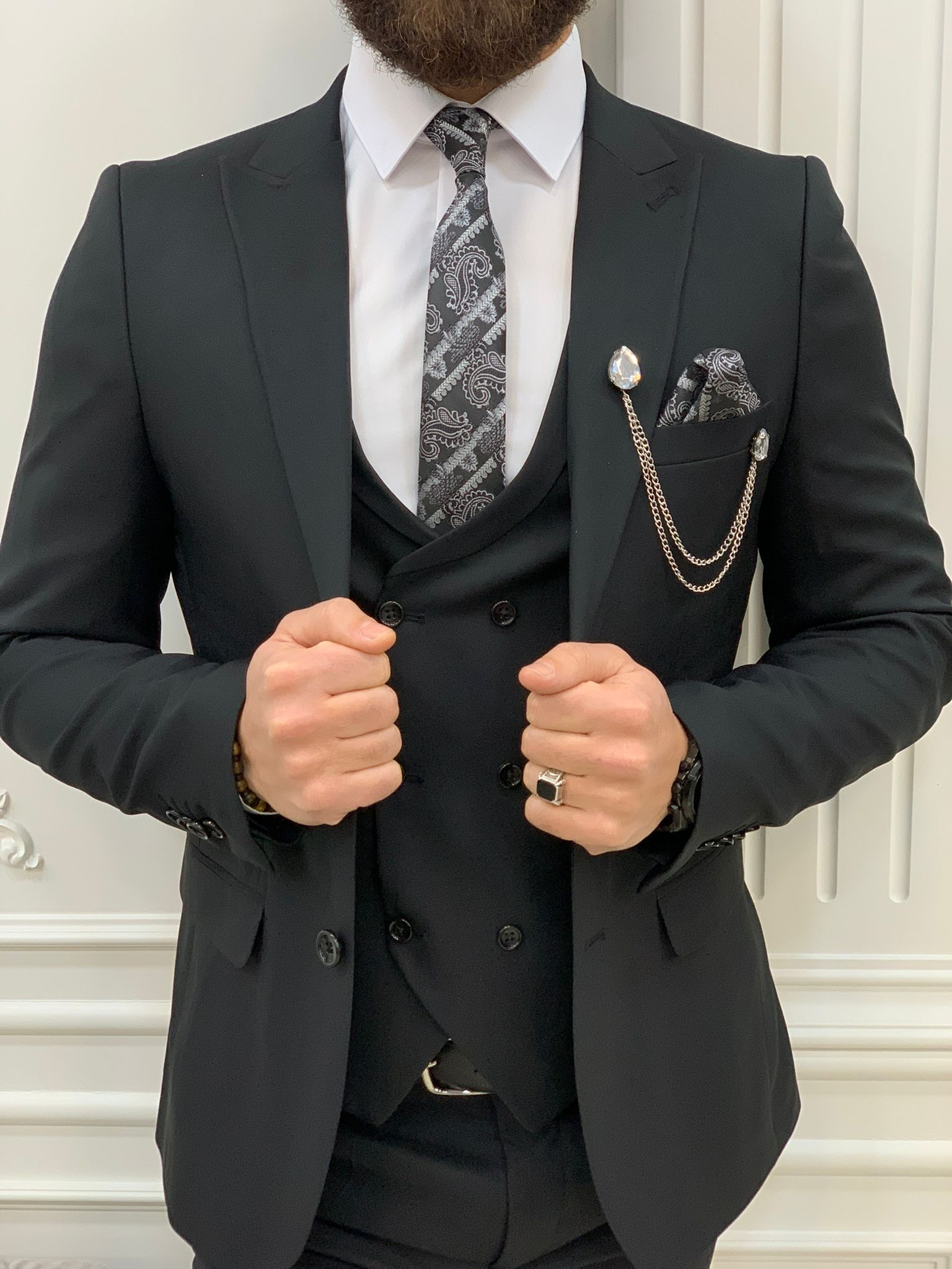 Stefano Black Slim Fit Suit brabion