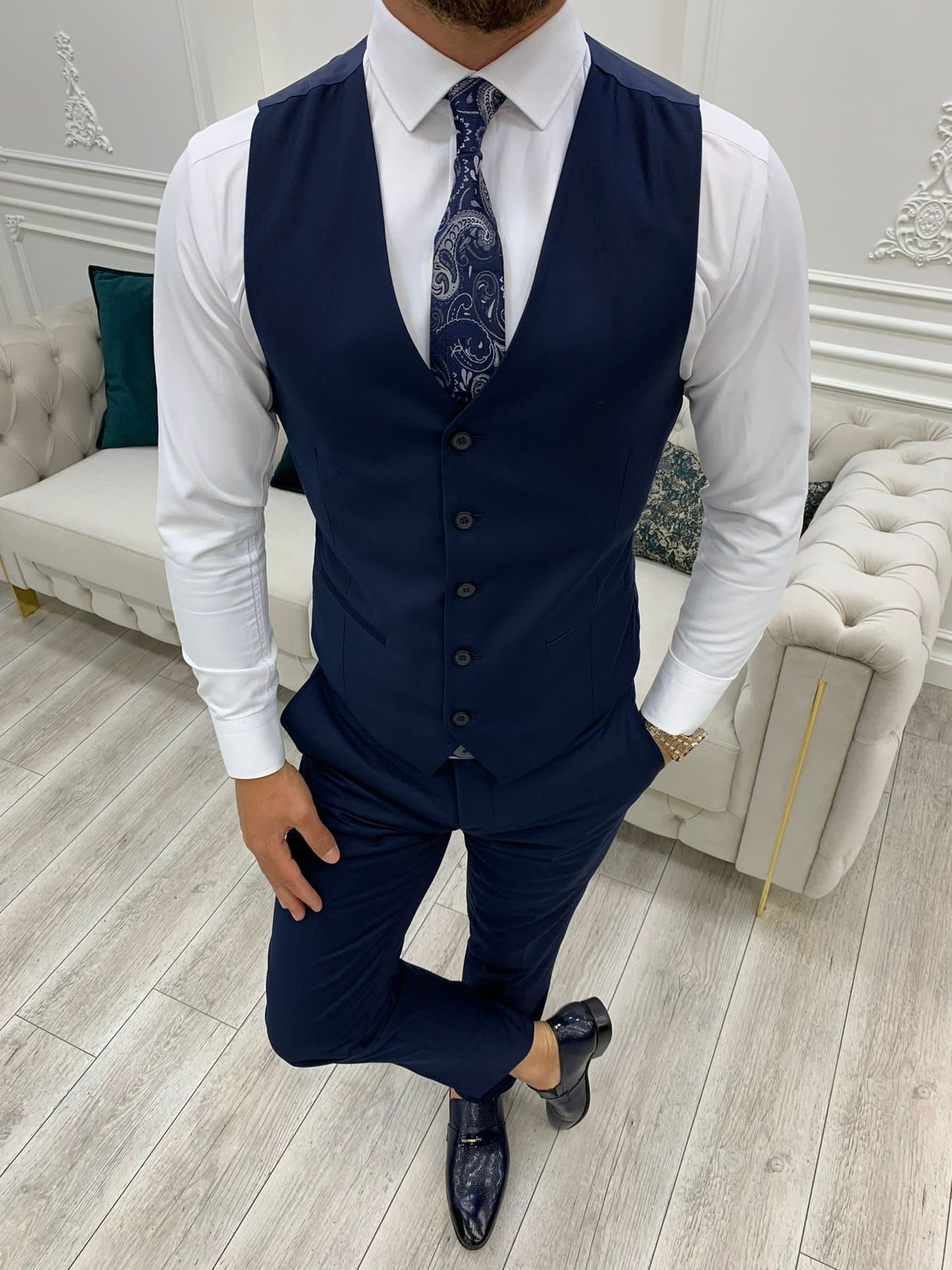 Lance Blue Slim Fit Suit - Elevate Your Wardrobe