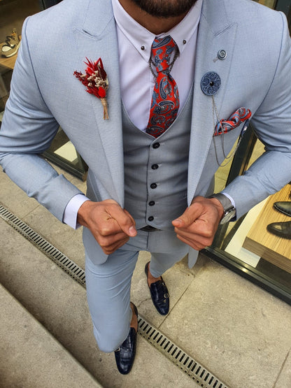 Olympia Blue Slim Fit Suit – The Perfect Choice for Every Occasion brabion