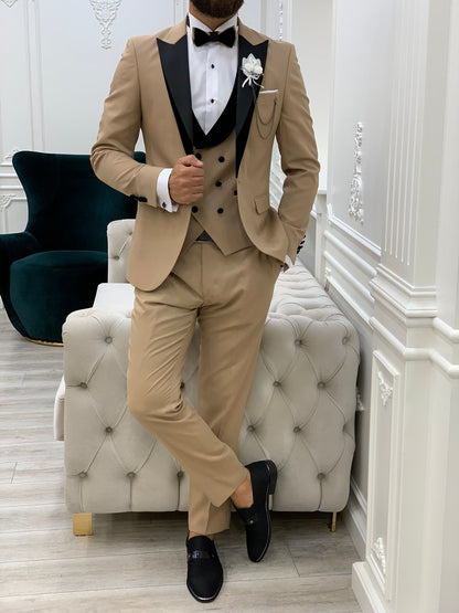 Mark Golden Slim Fit Velvet Peak Lapel Tuxedo
