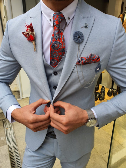 Olympia Blue Slim Fit Suit – The Perfect Choice for Every Occasion brabion