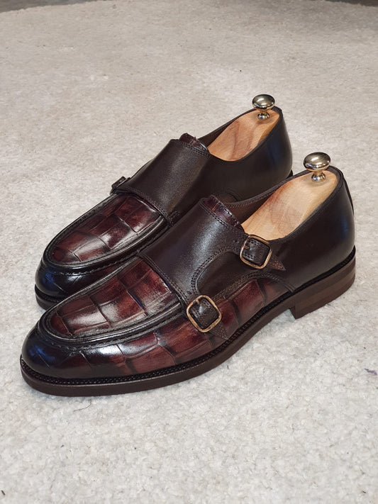 Montreal Brown Monk Strap Loafers for Men