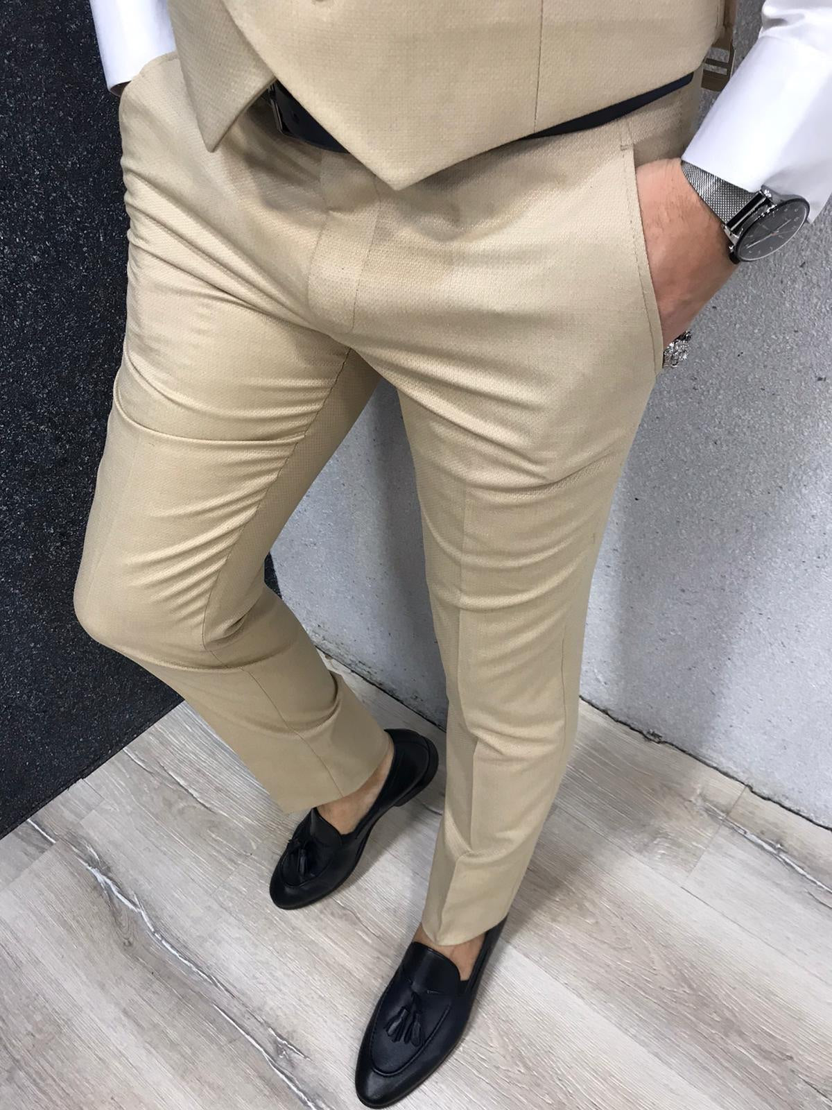 Lancaster Cream Slim Fit Suit for Modern Men brabion