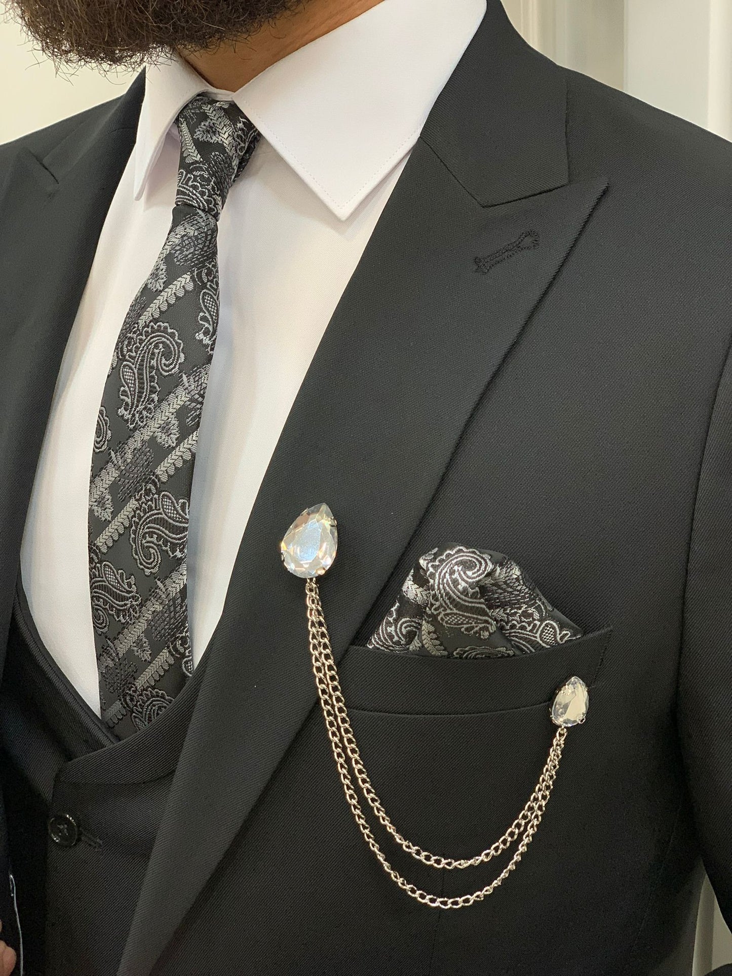 Stefano Black Slim Fit Suit brabion