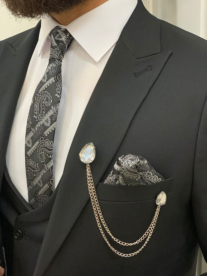 Stefano Black Slim Fit Suit brabion