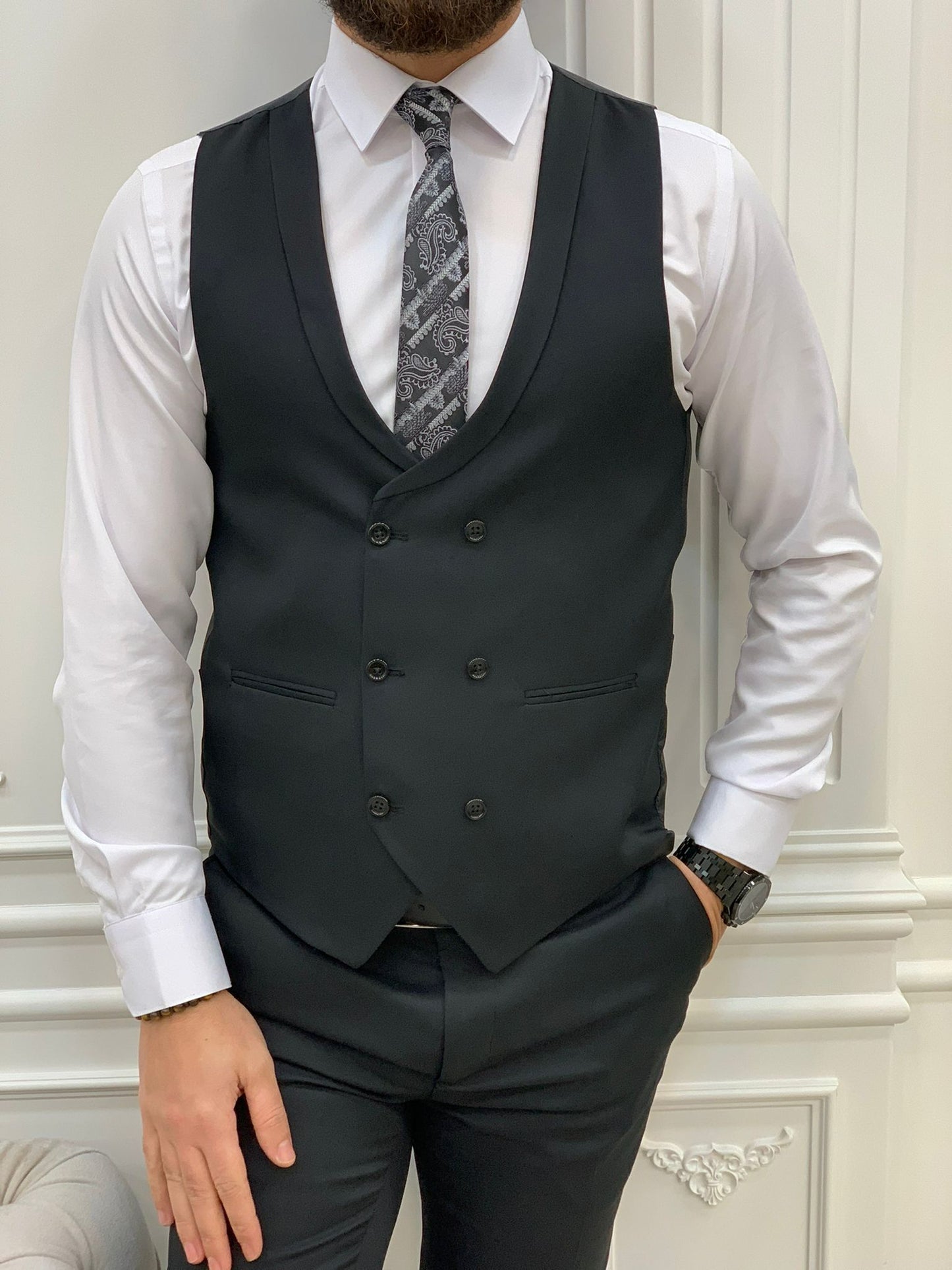 Stefano Black Slim Fit Suit brabion