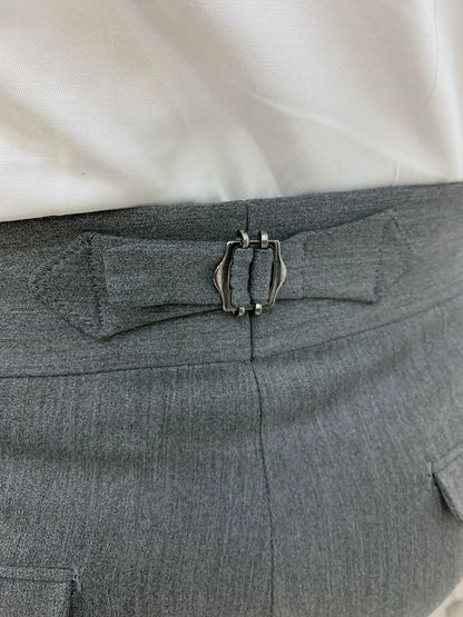 Grey Buckled Canvas Trousers for Every Occasion