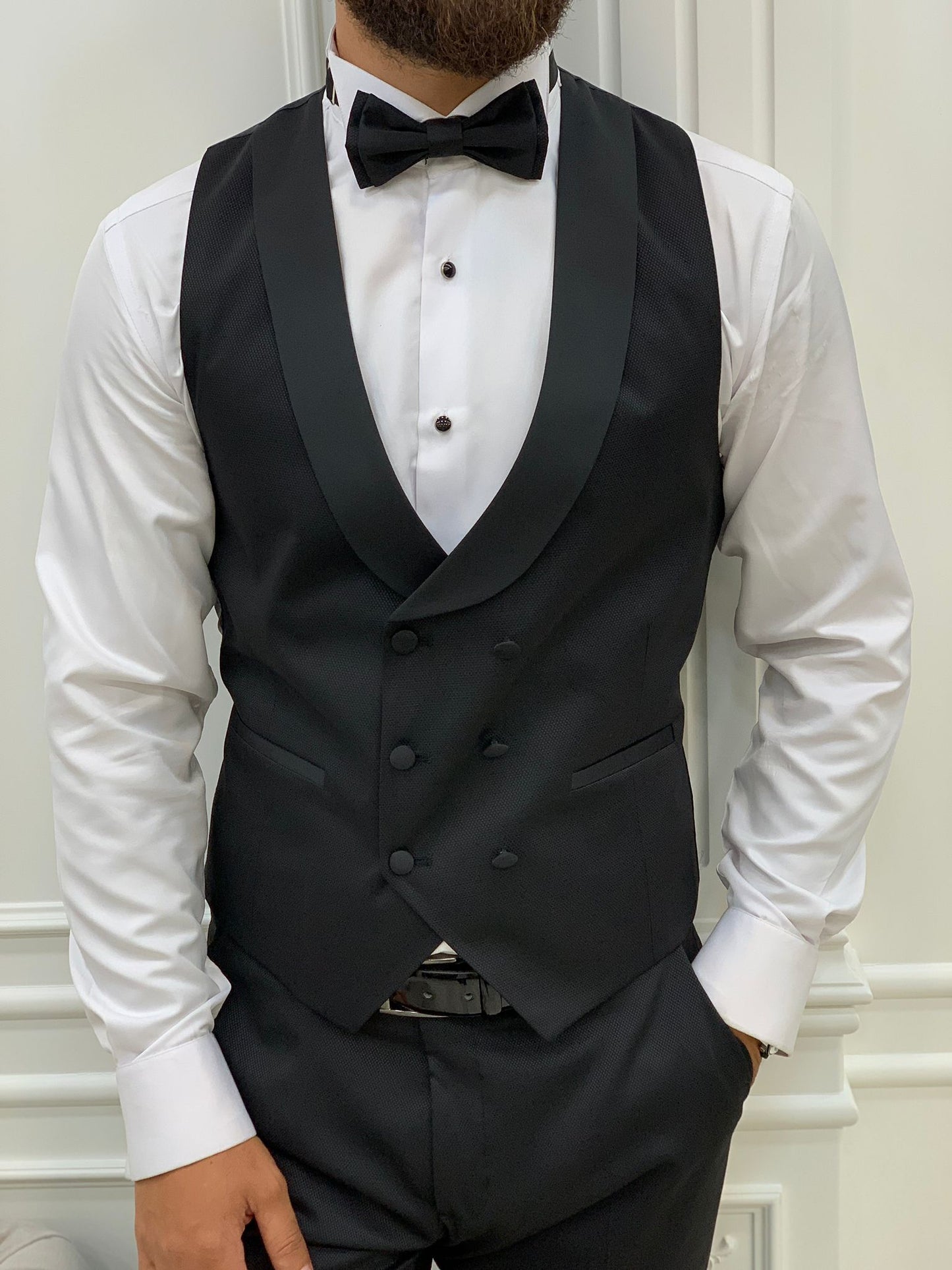 Infinite Beige Slim Fit Shawl Lapel Tuxedo